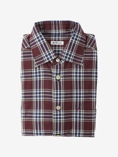 キートン(Kiton)のセミワイドカラーチェックシャツ SHIRTS / シャツ